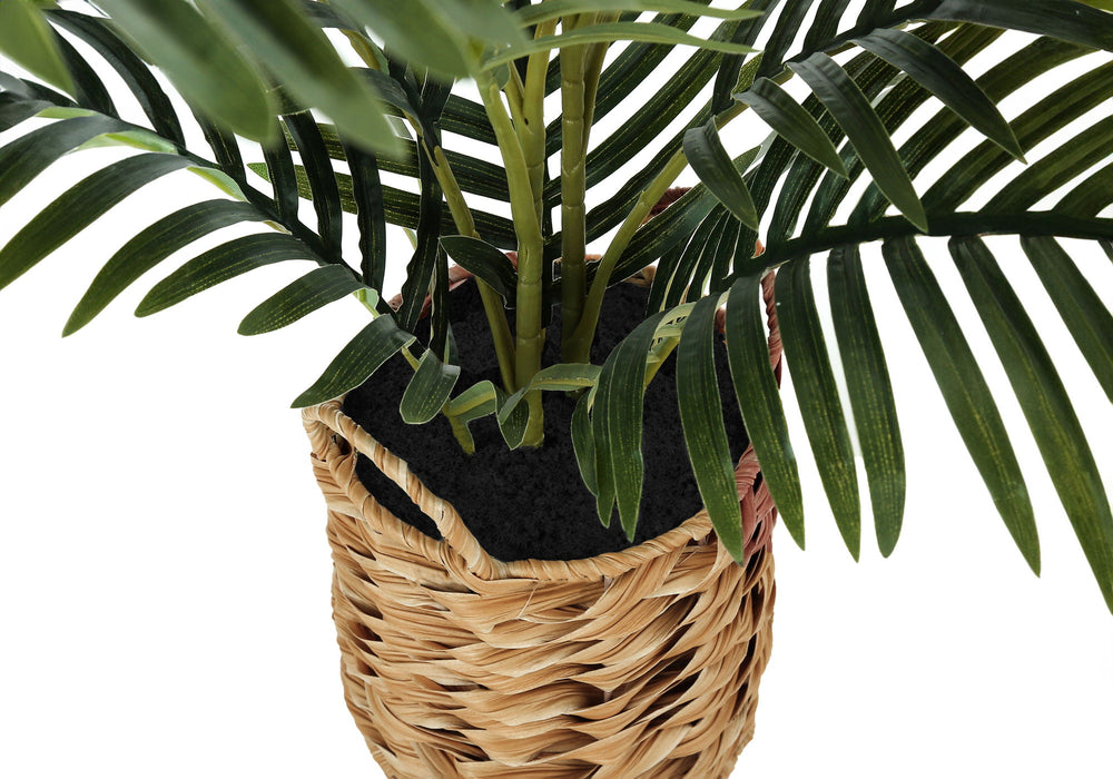 Artificial Plant, 24" Tall, Palm, Indoor, Faux, Fake, Table, Floor, Greenery, Potted, Real Touch, Decorative - Green / Beige