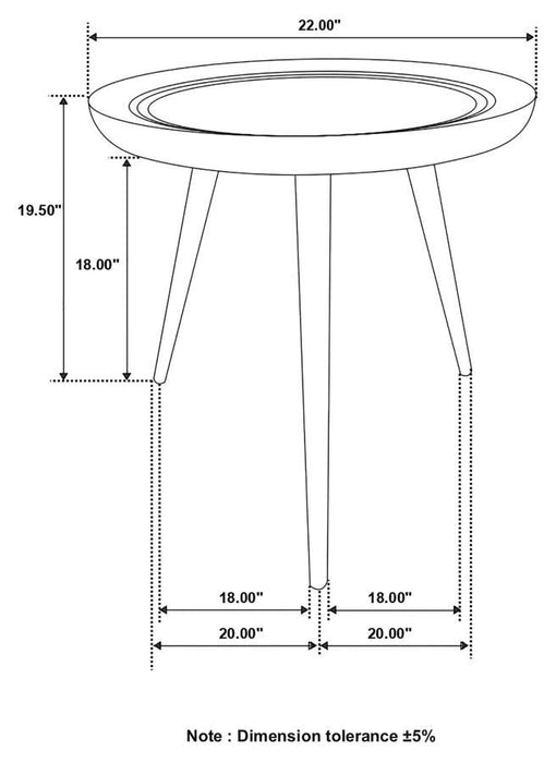 Zoe - Round End Table With Trio Legs - Natural And Black