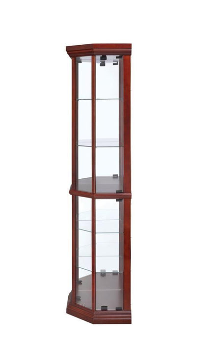 6-shelf Corner Curio Cabinet Medium Brown