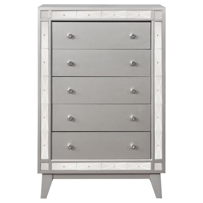 Leighton Collection - Leighton 5-drawer Chest Metallic Mercury