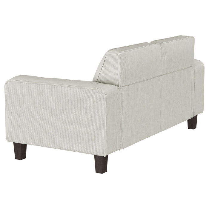 Deerhurst - Upholstered Track Arm Tufted Loveseat - Beige