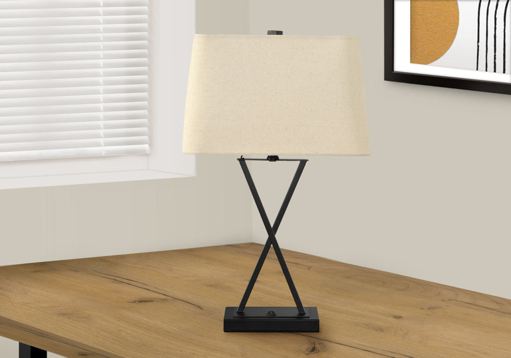 Lighting, Table Lamp, USB Port Included, Resin, Transitional - Black