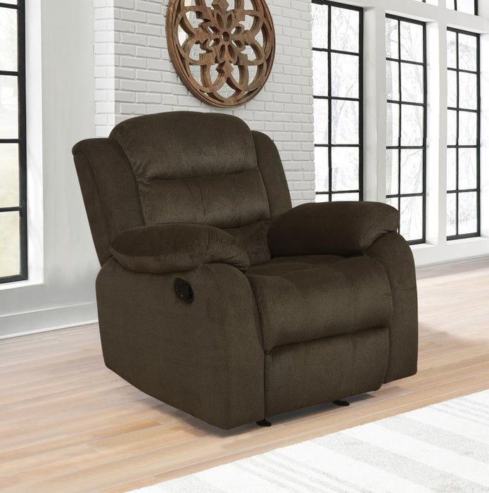 Rodman Motion Collection - Olive Brown - Rodman Upholstered Glider Recliner Chocolate