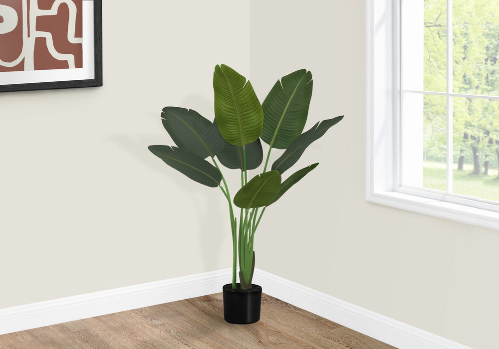 Artificial Plant, 44" Tall, Bird Of Paradise Tree, Indoor, Faux, Fake, Floor, Greenery, Potted, Decorative - Green / Black