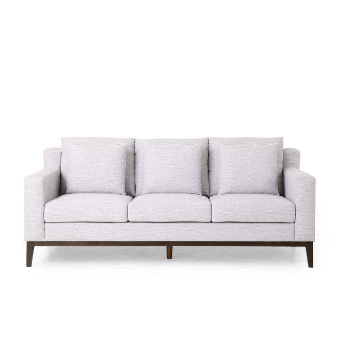 Comfy 3 Seat Sofa With Wooden Legs, Modern For Living Room And Study - Light Gray