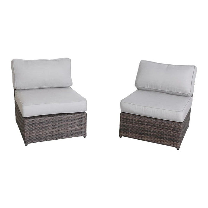 2 Person Seating Set With Cushions - Brown / Gray