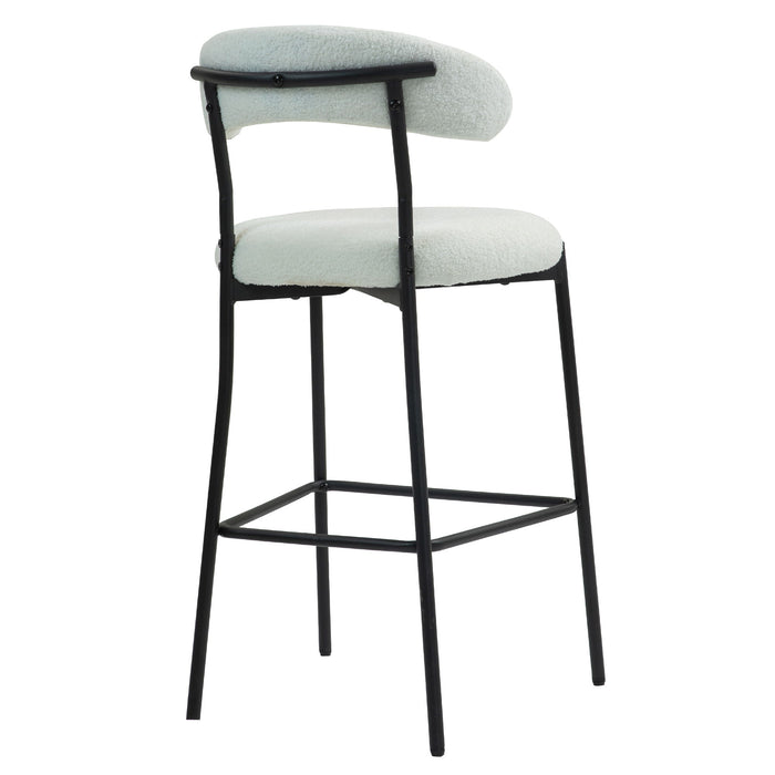 Counter Height Bar Stools Teddy Fabric Cover Kitchen Island Counter Bar Stool With Footrest