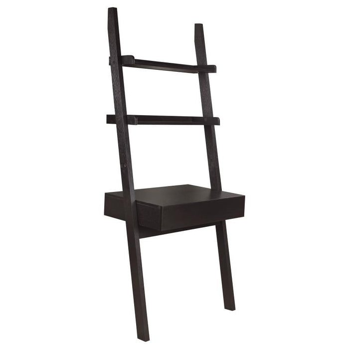 Colella - 3 Piece Ladder Desk And Bookcase Set - Cappuccino