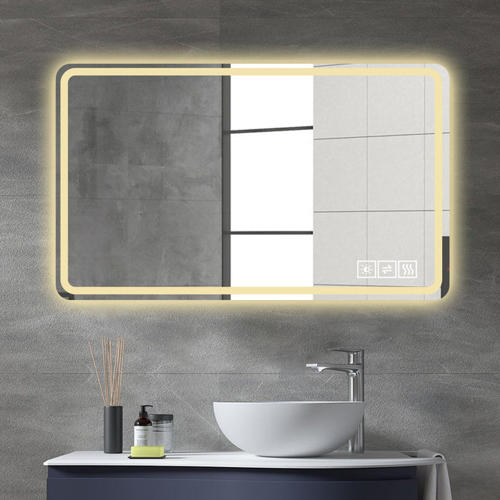 LED Bathroom Mirror Vanity Mirrors With Front Lights Wall Mounted Anti-Fog Frameless Make Up Mirror With Light 5 Mm Copper-Free Silver Mirror Horizontal Or Vertical