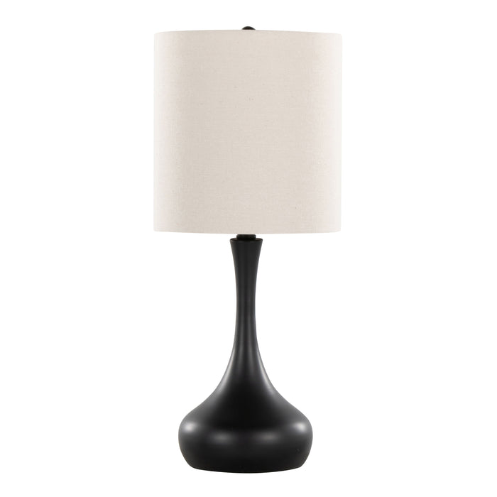 Genie - Contemporary Table Lamp (Set of 2) - Matte Black / Oatmeal