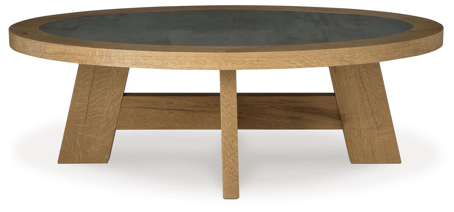 Brinstead - Light Brown - Oval Cocktail Table