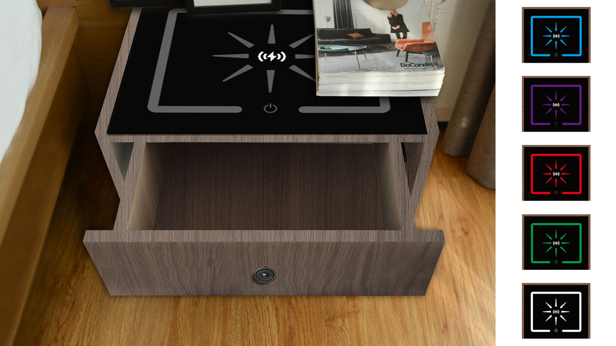 Nightstand With Wireless Charging Station