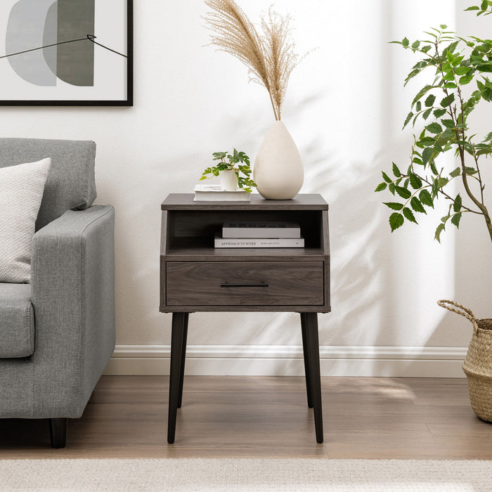 Contemporary Angled Nightstand - Slate Gray