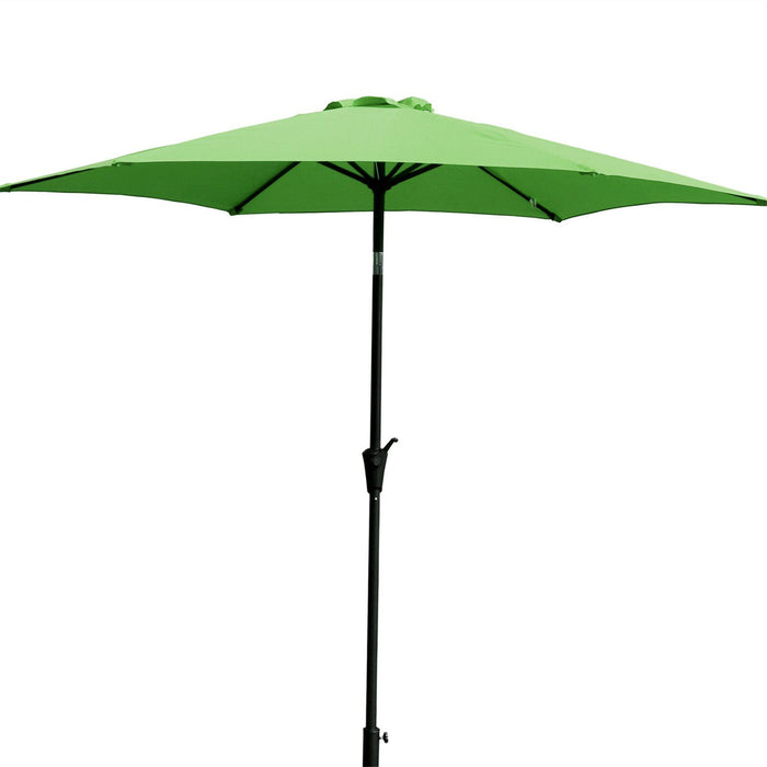 8.8' Outdoor Aluminum Patio Umbrella With 42 Pound Round Resin Umbrella Base