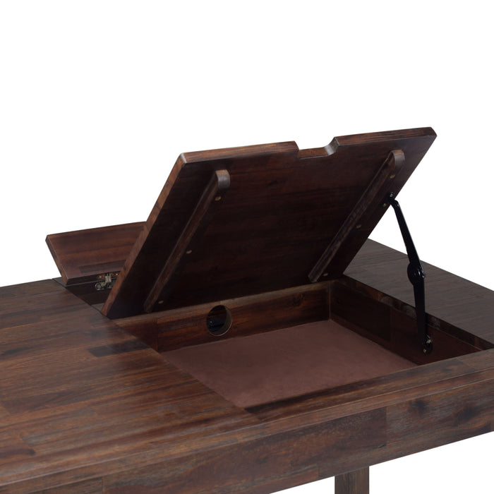 Monroe - Desk - Distressed Charcoal Brown