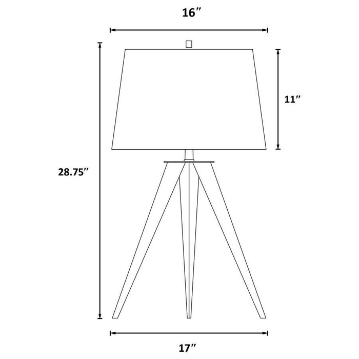 Light Grey - Tripod Base Table Lamp Black And Light Grey