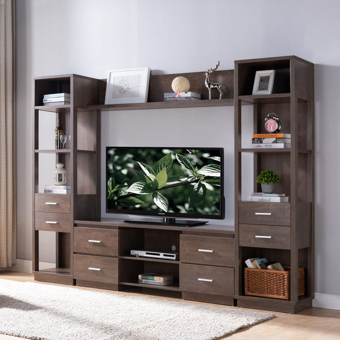 60" TV Stand With 4 Drawers - Walnut Oak