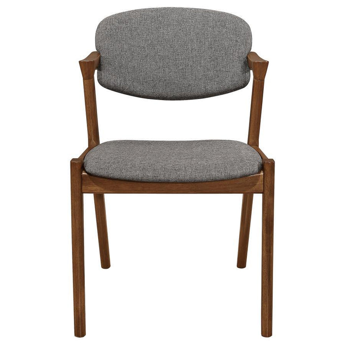 Malone Collection - Grey - Malone Dining Side Chairs Grey And Dark Walnut (Set of 2)