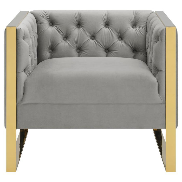 Grey - Eastbrook Tufted Back Chair Grey