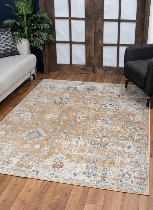 Noble - 5'3" X 7'3" Area Rug - Gold