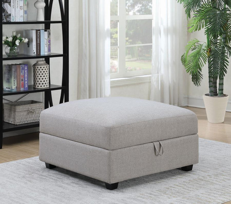 Grey - Cambria Square Storage Ottoman Grey