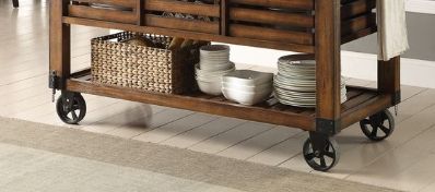 Kaif - Distressed Chestnut Kitchen Cart - Chestnut