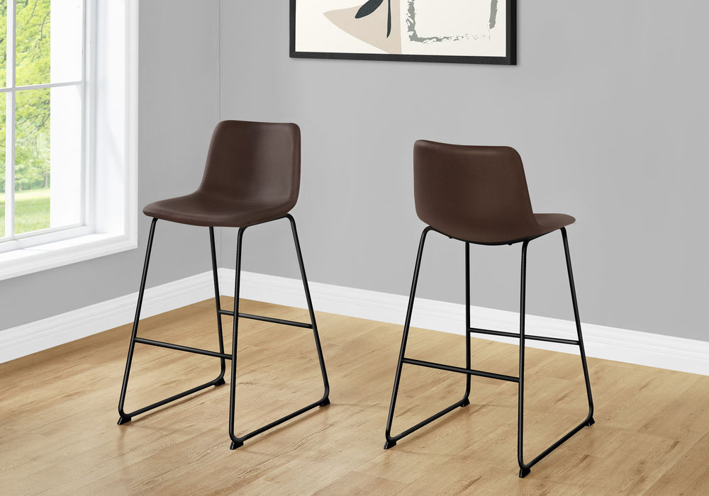 Office Chair, Bar Height, Standing, Computer Desk, Work, Leather Look, Contemporary, Modern - Brown