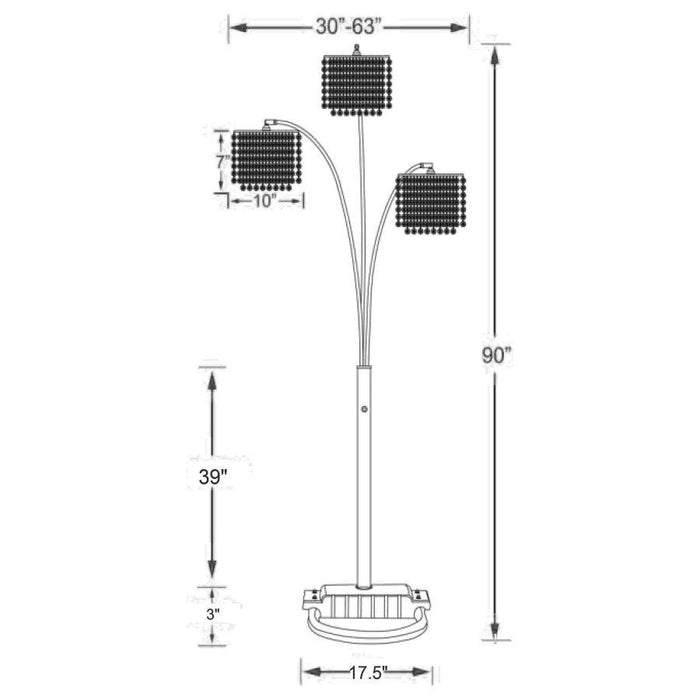 Crystal Drop Shade Floor Lamp Chrome