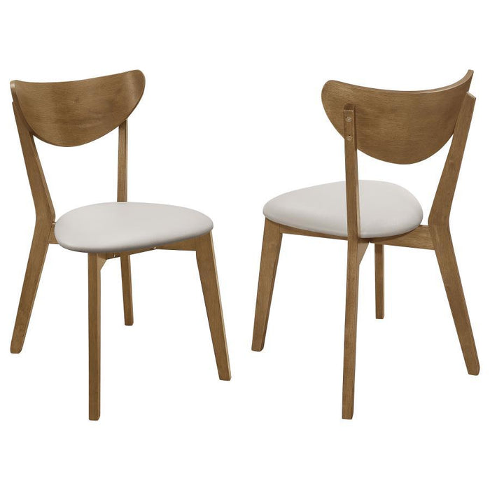 Kersey Collection - Tan Pu - Kersey Dining Side Chairs With Curved Backs Beige And Chestnut (Set of 2)