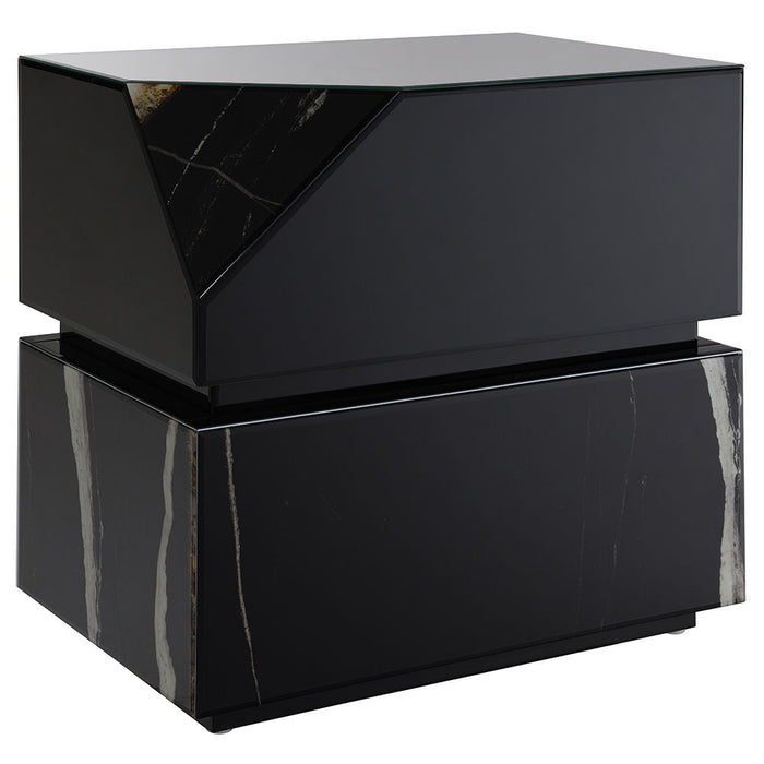 Drisana - End Table - Black Mirrored Finish