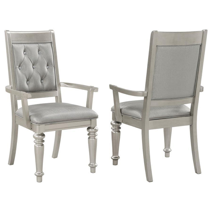 Bling Game Collection - Metallic - Danette Open Back Arm Chairs Metallic (Set of 2)