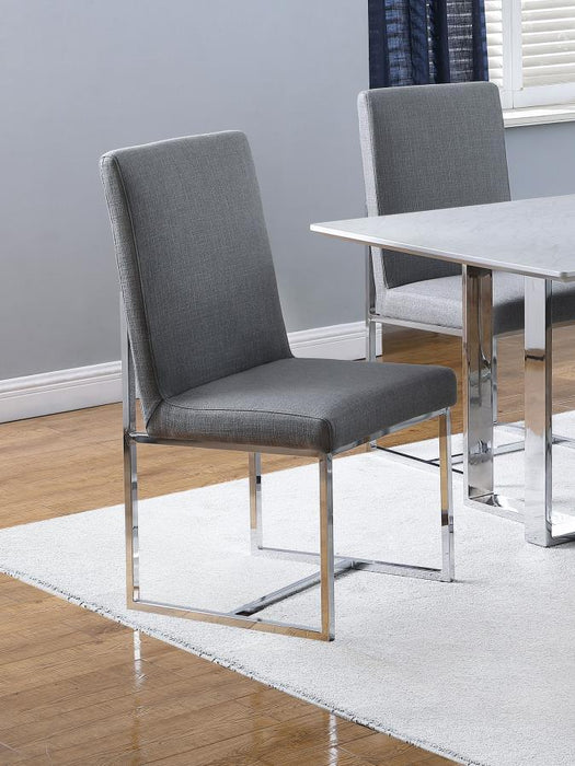 Grey - Mackinnon Upholstered Side Chairs Grey And Chrome (Set of 2)