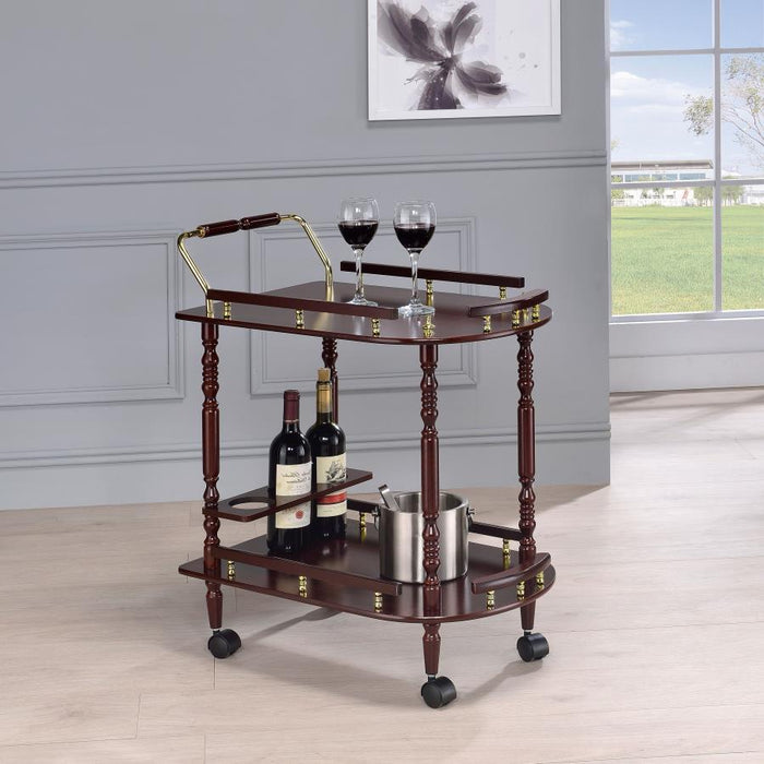 Rec Room: Serving Carts - 2-tier Serving Cart Merlot And Brass