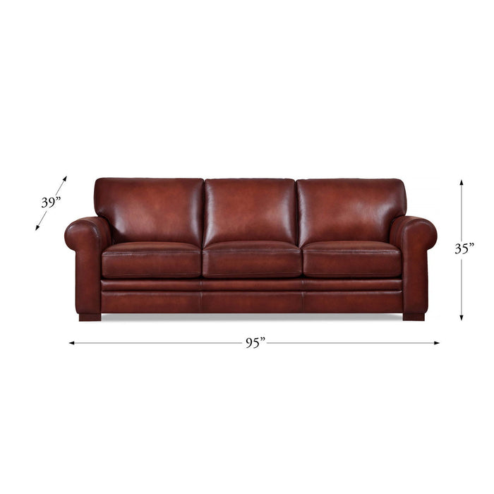 Brookfield - Waxy Pull Up Leather Sofa - Mocha