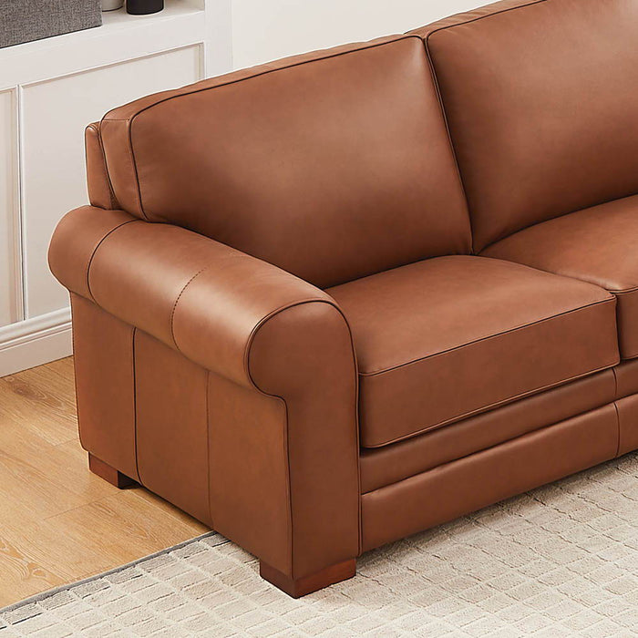 Brookfield - Leather L-Shaped Convertible Sectional