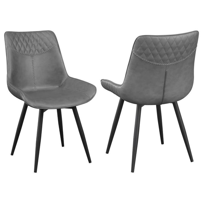 Grey - Upholstered Side Chairs Grey (Set of 2)