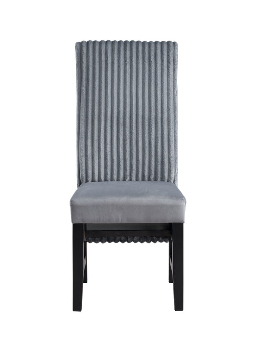 Kini - Corduroy Side Chair (Set of 2) - Black / Gray