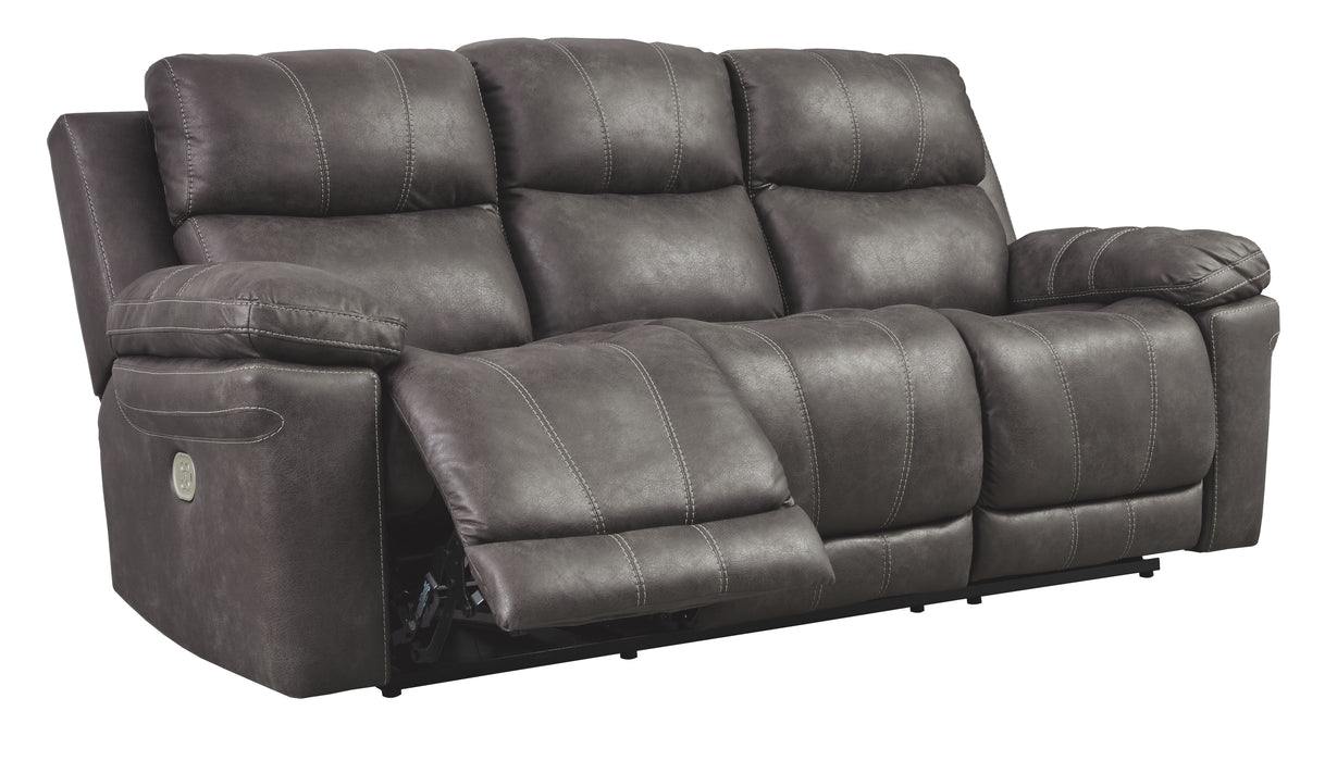 Erlangen - Dark Gray - Pwr Rec Sofa With Adj Headrest