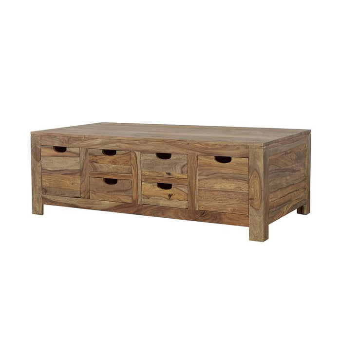 Persia 6-drawer Storage Coffee Table Natural Sheesham