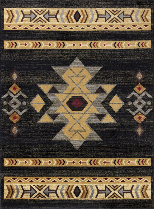 Tribes - GC_YLS4004 Black 5' x 7' Southwest Area Rug