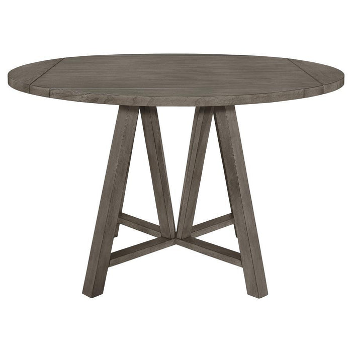 Athens Round Counter Height Table With Drop Leaf Barn Grey