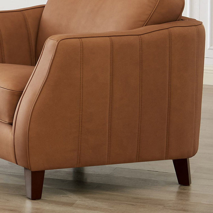 Aria - Top Grain Leather Loveseat - Brown