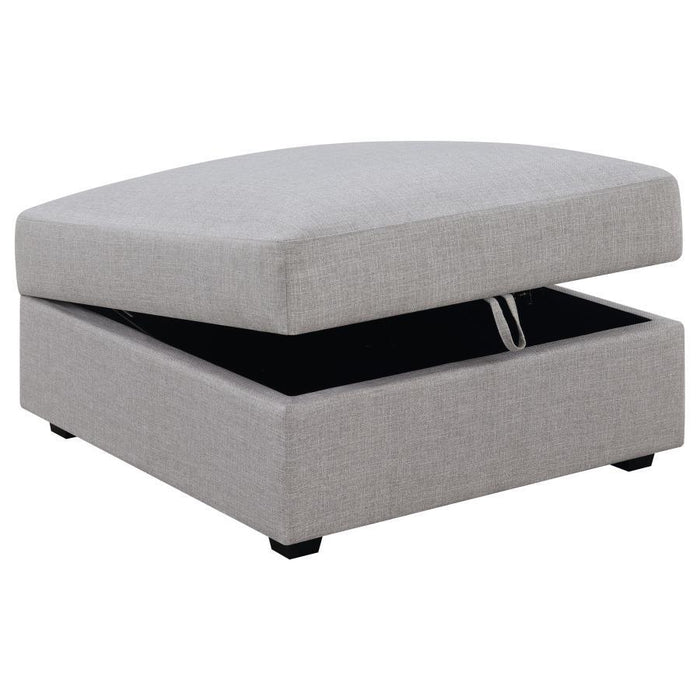 Grey - Cambria Square Storage Ottoman Grey