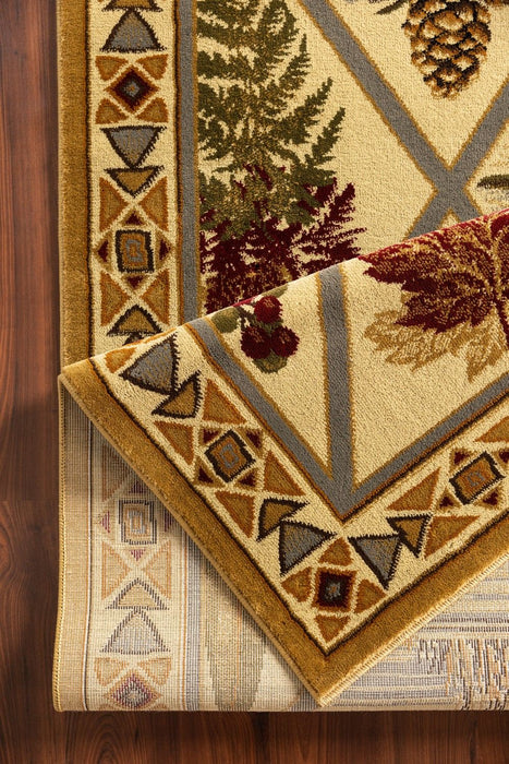 Woodland - GC_RST5202 Cream 5' x 7' Lodge Area Rug