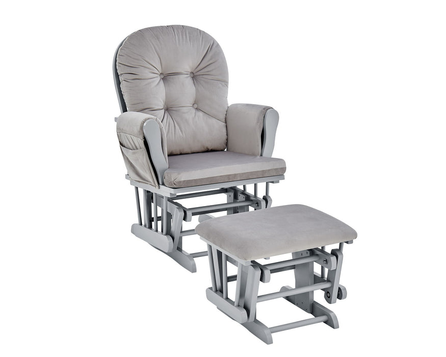 Mason - Glider And Ottoman Gray Wood