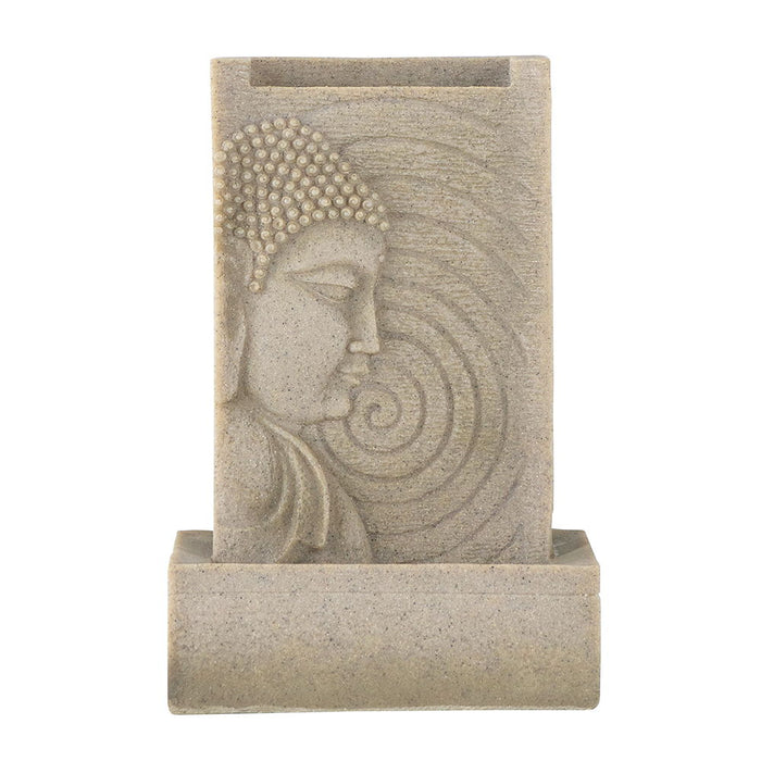 Indoor Buddha Water Fountain, Polyresin Tabletop Fountain With LED Light - Beige