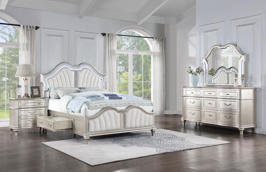 Evangeline - Storage Bedroom Set With LED Headboard