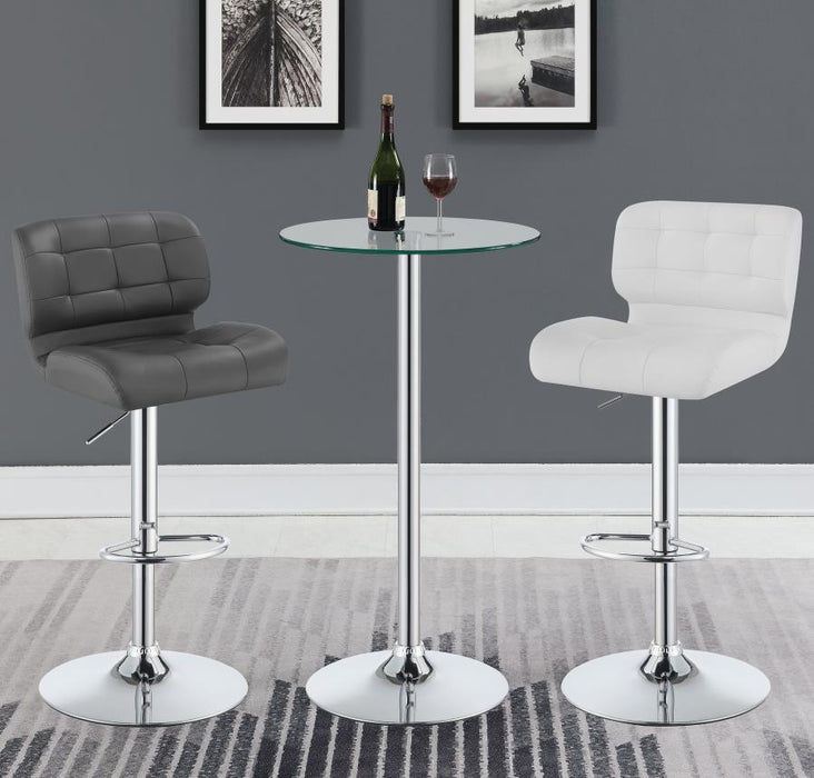 Rec Room/ Bar Tables: Chrome/glass - Glass Top Round Bar Table Chrome