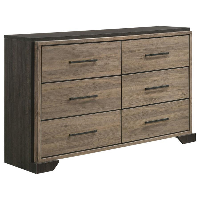 Baker - 6-Drawer Dresser - Brown And Light Taupe