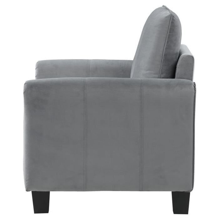 Davis - Upholstered Rolled Arm Accent Chair - Grey